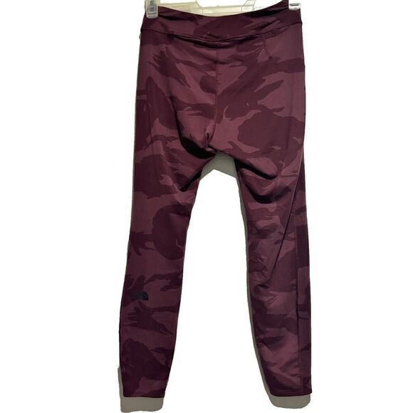 The North Face Women's Ankle Leggings Medium Maroon Camo High-Waist Pockets - Picture 3 of 13